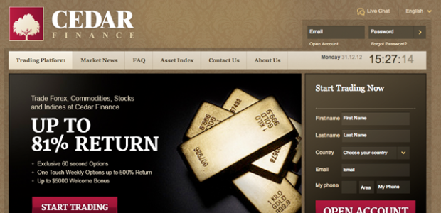 cedar finance binary options review