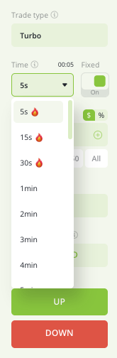 Binary contract expiries on RaceOption