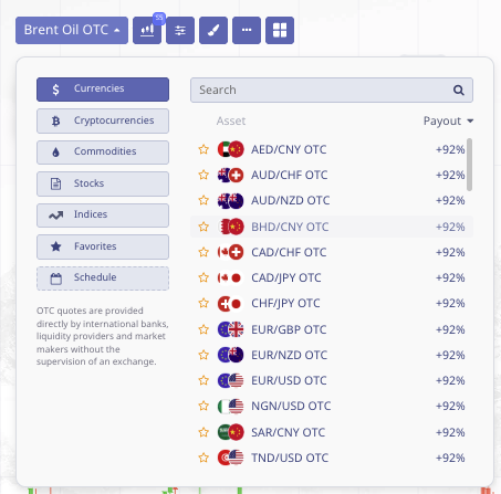 Currency binary options in Pocket Option's trading platform
