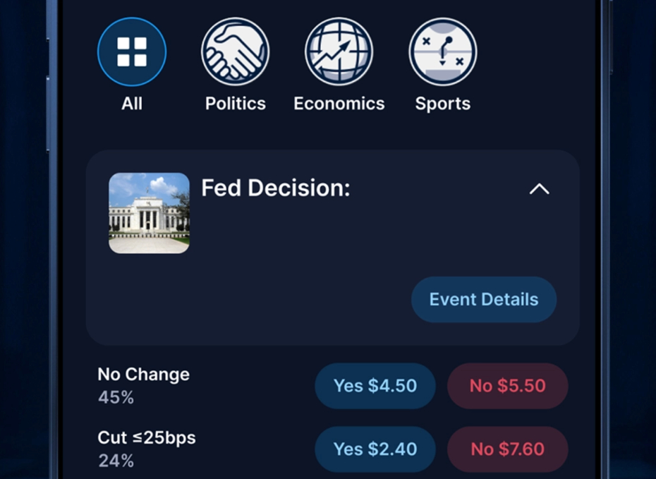 A prediction markets trade on Crypto.com app