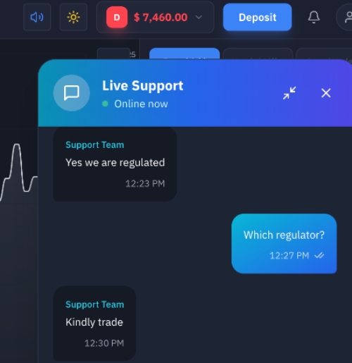 Conversation with TagOption's live chat support