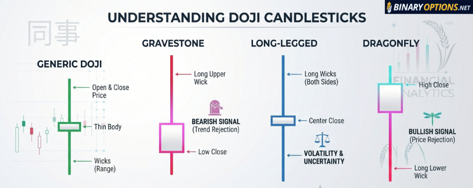 Types of doji candlesticks