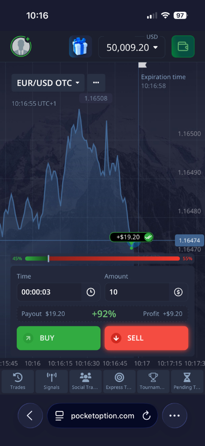 Pocket Option trading app