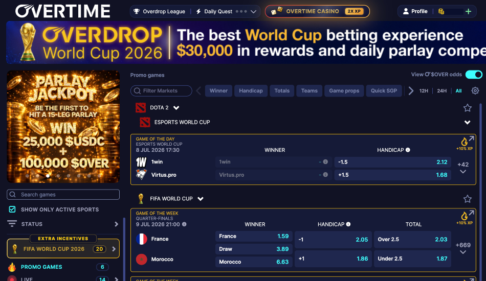 Overtime Sportsbook at World Cup