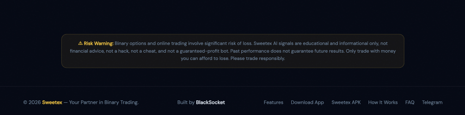 Sweetex website footer
